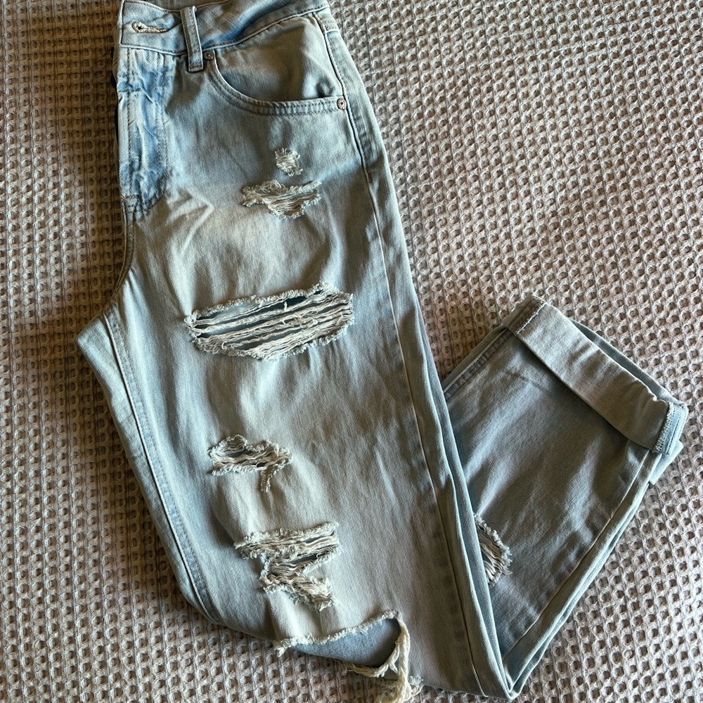 Sincerely Jules Light Blue Distressed Boyfriend Jeans
